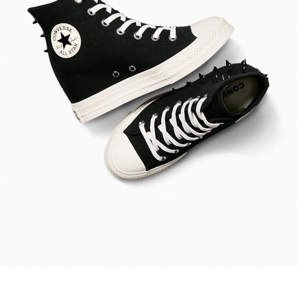 New Converse Black High-Tops with White Sole and Studs - Picture 4 of 16